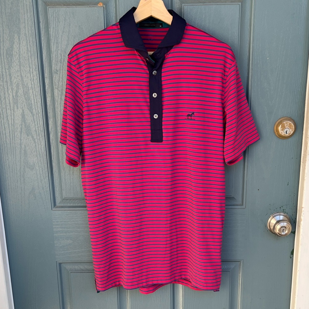 Greyson Striped Polo Shirt - Horse Logo